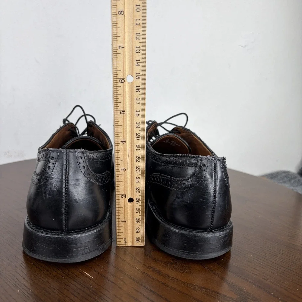 Allen Edmonds Sandford Shoes Men's 9 E Black Leather Cap Toe Brogue Oxford Dress